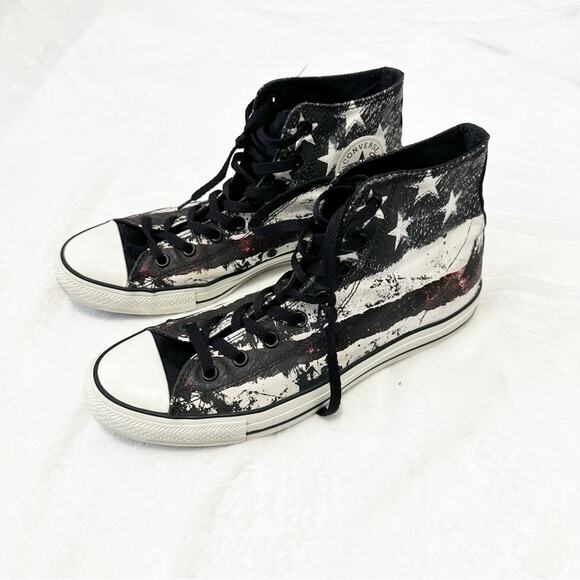 Converse destroyed flag chuck taylor all stars High-Top Sneakers size 11 black - Picture 6 of 11